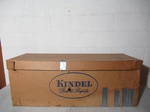 lot 131 image: Nice Vintage Heavy Duty Fiber Board Dining Room Table Leaves BOX only. Empty Box.