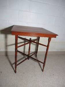lot 320 image: Antique Side Table. Comes apart and folds up for storage. Granny Cottage Core. Farmhouse.