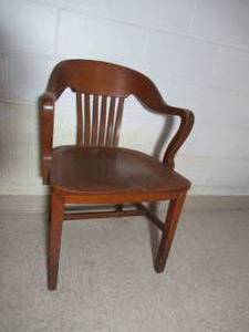lot 321 image: Antique Solid Oak Desk Chair. Marble & Shatuck Chair Co. Cottage Core. Farmhouse. 