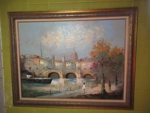 lot 330 image: Vintage Large Ornate Framed Art.
