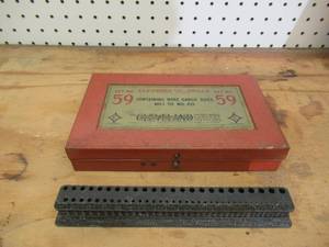 lot 357 image: Vintage Cleveland Drill Bit holder in original Metal BoxCase. (No Drill Bits are included in this lot).