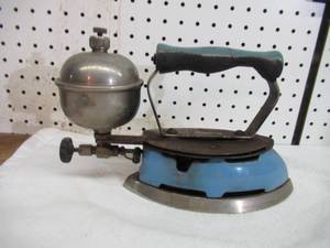 lot 360 image: Antique Coleman Gas Iron. Robins Egg Blue. Granny Cottage Core. Farm House. Collectible. 