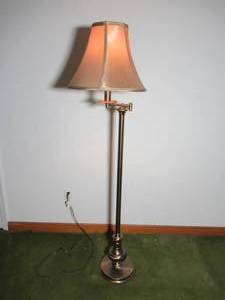 lot 14 image: Brass Floor Lamp with adjustable arm.