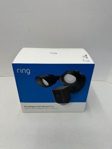lot 3 image: New Ring - Floodlight Cam Plus Outdoor Wired 1080p Surveillance Camera - Black