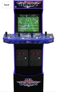 lot 2 image: New Arcade1Up NFL Blitz Legends Arcade Machine - 4 Player, 5-foot tall full-size stand-up game for home with WiFi for online multiplayer, leaderboards, and a light-up marquee Retail $599.99