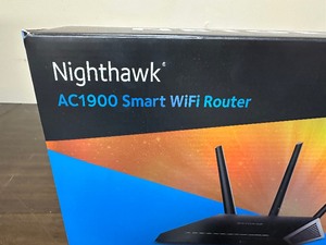 lot 12 image: NetGear R7000 Nighthawk AC1900 Dual Band Gigabit Smart 4-Ports Wi-Fi Router R7000100PAS  - Return Tested Works