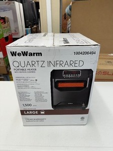 lot 30 image: WeWarm Quartz Infared 1500 W Electric Cabinet Infrared Space Heater w Remote Control Large - Return Tested Works Like New