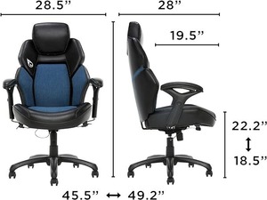lot 22 image: DPS 3D Insight Gaming Chair with Adjustable Headrest, Faux Leather (Blue) like new condition 