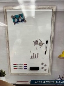 lot 31 image: New 2x3 Dry Erase White Board, with Markers, Magnets, and Magnetic Eraser  - White Frame