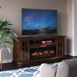lot 3 image: Tresanti Mayson TV Console with ClassicFlame CoolGlow 2-in-1 Electric Fireplace and Fan - Unused  Partially Works  Has Error Code