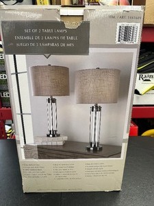 lot 42 image: New Kris Glass Table Lamp, 2-pack