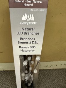 lot 54 image: EVERGREEN 32 LED DECOR BUBBLE BRANCHES 2 PACK 1630873, NATURAL BROWN