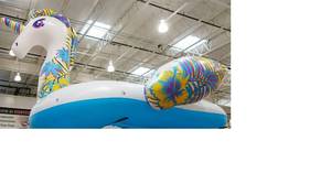 BESTWAY H2OGO 19 INFLATABLE UNICORN ISLAND - Tested - Good - Inflated 13 X 19 6 Adult  1190lb cap