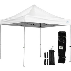 Caravan Canopy AlumaShade Bigfoot Canopy Kit, 10 x 10, White Commercial Grade Instant Canopy Tent w 4 walls - Like New Open Box - Out of Market - (Large Market) Product