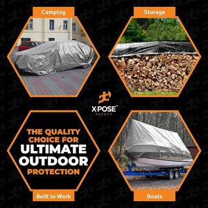 Heavy Duty Poly Tarp - 30 x 60 - 10 Mil Thick Waterproof, UV Blocking Protective Cover - Reversible Silver and Black - Laminated Coating - Grommets Retail - $234.99 - Appearance New Not Inspected