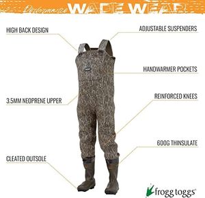 Size 12 FROGG TOGGS Mens Amphib 3.5mm Neoprene Bootfoot Chest Wader, B09NLD351L