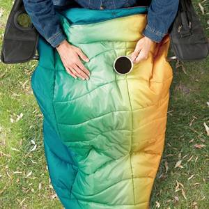 Weatherproof Vintage Home Weatherproof Vintage Outdoor Blanket, Green, Yellow. - Wearable with hood