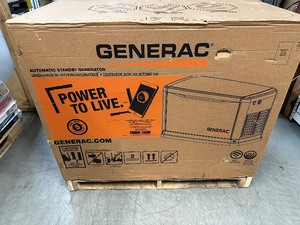lot 1 image: Like New - Factory Sealed - Generac Guardian Series Air-Cooled Home Standby Generator  10kW (LP)9kW (NG), 100 Amp Transfer Switch, Model# 7172 - Retail $3797