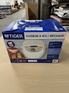 lot 9 image: Tiger JBV-S18U 10-Cup Microcomputer Controlled 4-in-1 Rice Cooker (White) new in the box