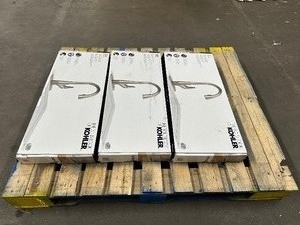 lot 18 image: 3 New Kohler Lir Pulldown Kitchen Faucet Model  R33449-VS - Open Box Like New  Unused - Retail $569.97