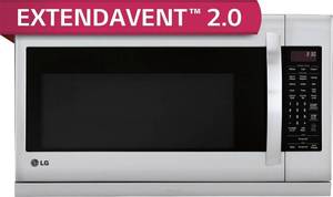 lot 4 image: LG Extendavent - 2.2 Cu. Ft. Over-the-Range Smart Microwave with Sensor Cooking and EasyClean - Stainless Steel - Store Display Unused