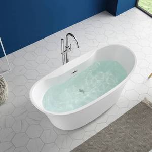 lot 5 image: OVE Decors Braden 60 Freestanding Acrylic Bathtub with Center Drain - Open Box Like New - Unused - Retail $999.99