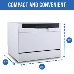 lot 68 image: Farberware Professional 19.7-in Portable Countertop Dishwasher (White), 54-dBA -