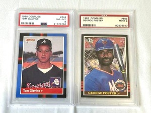 1988 Donruss #644 Tom Glavine PSA 8  1985 Donruss #603 George Foster PSA 9