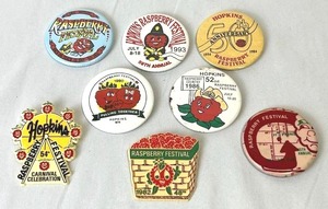 Vintage Hopkins Minnesota Rasberry Festival Pinback Button Lot