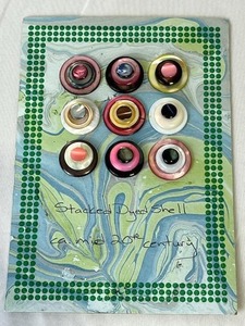 Vintage Mid-20th Century Stacked Dyed Shell Buttons