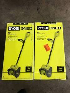 lot 35 image: RYOBI ONE 18V 10 in. Single-Stage Cordless Electric Snow Shovel (Tool Only)   Customer Returns See Pictures