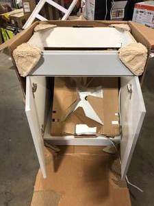 lot 2 image: Glacier Bay Penford 25 in. W x 19 in. D x 33 in. H Single Sink Freestanding Bath Vanity in White Customer Returns See Pictures