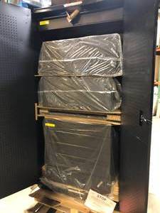 lot 48 image: Husky 4-Piece Extra Wide Heavy Duty Welded Steel Garage Storage System Slight Damage Customer Returns See Pictures
