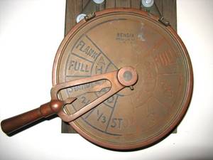 lot 127 image: Antique Bendix US Navy Engine Order Telegraph, All Brass, Loud Bell