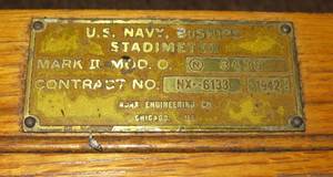 lot 135 image: WWII US Navy Stadimeter in Case, 1942
