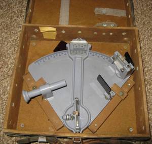 lot 136 image: WWII Lifeboat Sextant in Damaged Case, US Maritime Commission