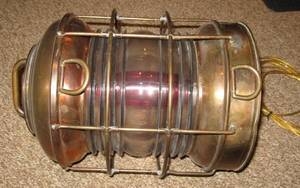 lot 141 image: Antique Electrified LARGE Copper Ships Lantern