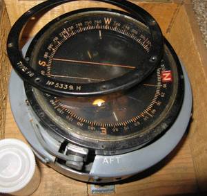 lot 149 image: WWII Royal Canadian Air Force Life Boat Compass in Case