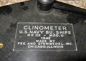 lot 172 image: Lot of 3 WWII US Navy Clinometers, 1942 & 1943