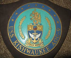 lot 173 image: USS Kishwaukee Metal Plaque on Board