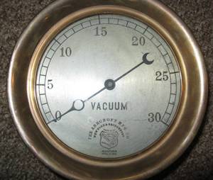 lot 197 image: Antique Heavy Brass US Navy Steam Pressure Gauge, c1896