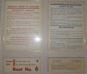 lot 239 image: Antique Metal Framed Passenger Instruction Sign From Ship