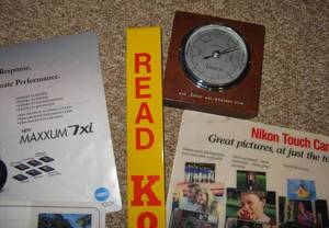 lot 241 image: LARGE Lot of Vintage Camera and Film Store Advertising Displays