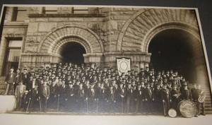 lot 245 image: Antique Large Format Photo of Stone Masons Union, Minneapolis c1905