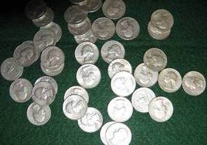 lot 283 image: 39 Washington Silver Quarters, 1950s-60s, Circulated
