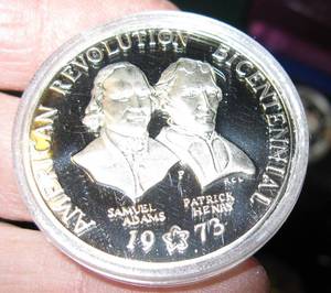 lot 297 image: 3 1973 and 1 1974 Sterling Silver Bicentennial Commemorative Medals