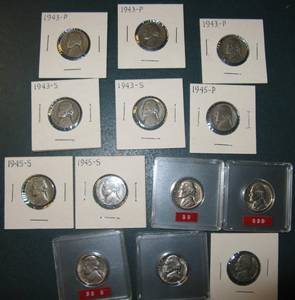 lot 309 image: 13 Jefferson Nickels