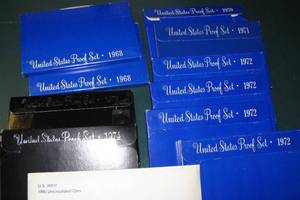 lot 318 image: 10 Proof Sets and 1 Uncirculated Set, as Shown