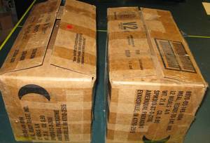 lot 345 image: 2 Boxes of c2005 MREs (18 total)