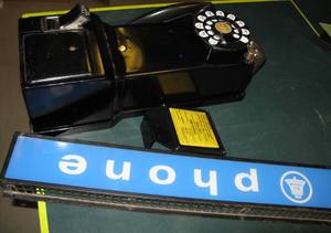 lot 361 image: Vintage Pay Phone and Sign